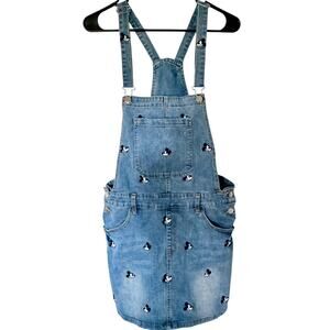 Disney Mickey Mouse Women’s Denim Jean Skirt Overalls Size Large